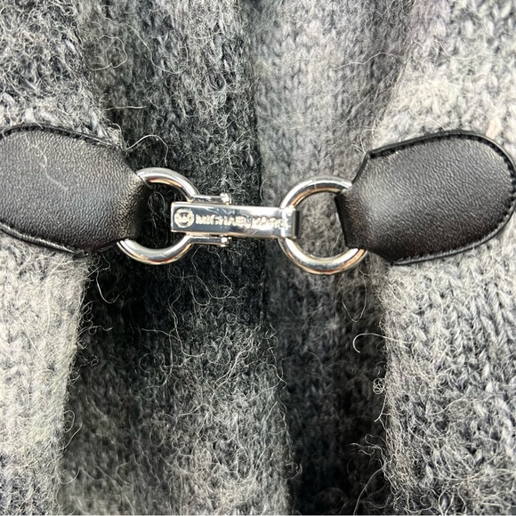 Michael Kors Cardigan Alpaca Wool Womans 1X Black Gray Ombre Chunky Knit Sweater - Picture 5 of 8